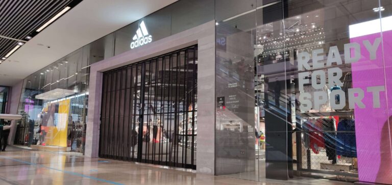 Adidas retail store in Westfield Stratford, London. Stadium concept